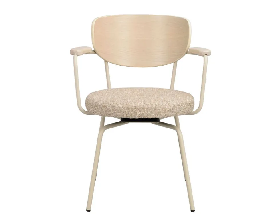 Merrick Karmstol | Mörkbeige | Vitpigm. Ek/Beige Metall
