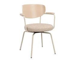 Merrick Karmstol | Mörkbeige | Vitpigm. Ek/Beige Metall