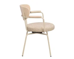 Merrick Karmstol | Mörkbeige | Vitpigm. Ek/Beige Metall