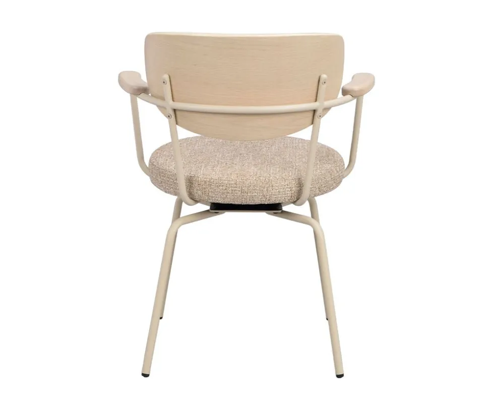 Merrick Karmstol | Mörkbeige | Vitpigm. Ek/Beige Metall