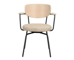 Merrick Karmstol | Mörkbeige | Vitpigm. Ek/Svart Metall