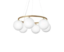Miira 6 Circular Ljuskrona | Brass/Opal