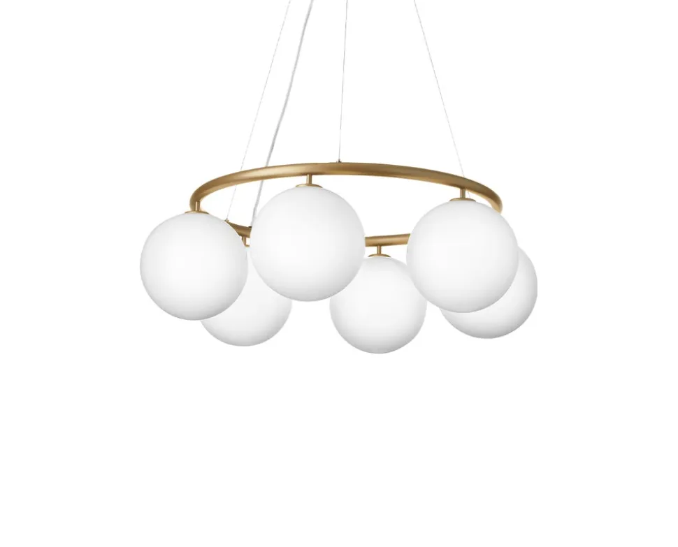 Miira 6 Circular Ljuskrona | Brass/Opal