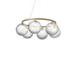 Miira 6 Circular Ljuskrona | Brass/Optic Clear