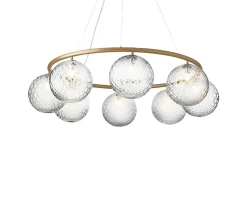 Miira 8 Circular Ljuskrona | Brass/Optic Clear
