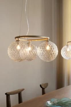 Miira 3 Circular Ljuskrona | Brass/Optic Clear