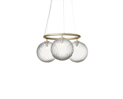 Miira 3 Circular Ljuskrona | Brass/Optic Clear