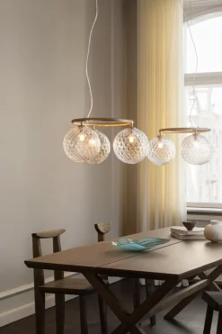 Miira 3 Circular Ljuskrona | Brass/Optic Clear
