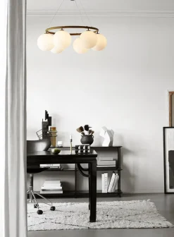 Miira 6 Circular Ljuskrona | Dark Bronze/Opal