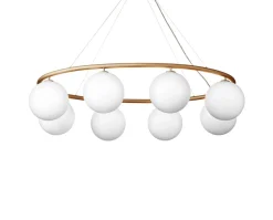 Miira 8 Oval Ljuskrona | Brass/Opal