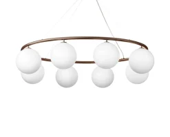 Miira 8 Oval Ljuskrona | Dark Bronze/Opal