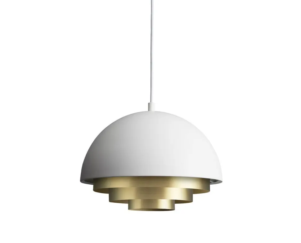 Milieu Colour Mini Pendel | Matt White/Brass