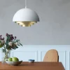 Milieu Colour Mini Pendel | Matt White/Brass