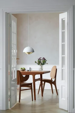 Milieu Colour Mini Pendel | Matt White/Brass