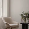 Moon Loungebord Ø60 Brunsvartlackad Ek / Grå Marmor