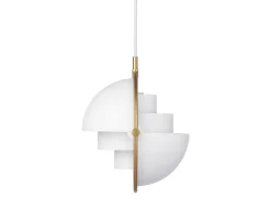 Multi-Lite Pendel Small | Mässing, White Semi Matt