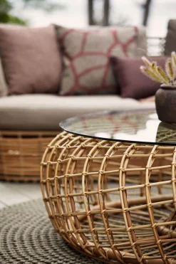 Nest Soffbord/ Fotpall | Natur Ø130