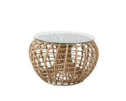 Nest Soffbord/ Fotpall | Natur Ø67