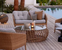 Nest Soffbord/ Fotpall | Natur Ø67