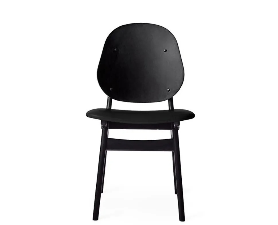 Noble stol Black Leather, black beech
