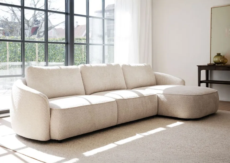 Norris Soffa 4-Sits Schäslong H | Ljusbeige