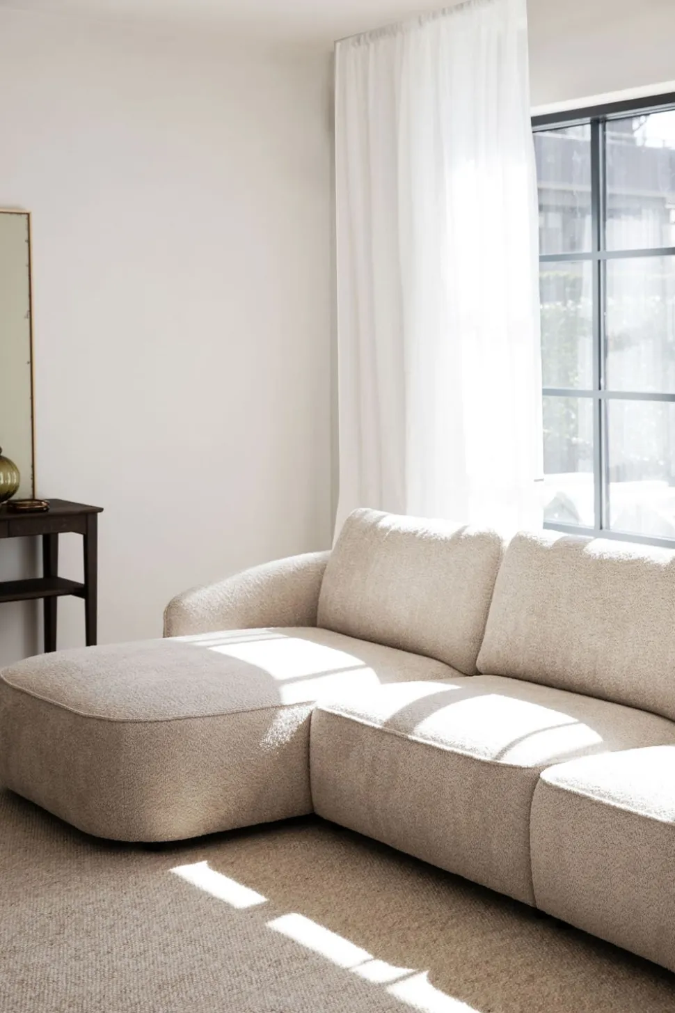 Norris Soffa 4-Sits Schäslong V | Ljusbeige