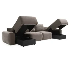 Norum Bäddsoffa U-Form | Chunky Armstöd | 411 Esina Cedar Brown