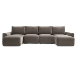 Norum Bäddsoffa U-Form | Chunky Armstöd | 411 Esina Cedar Brown