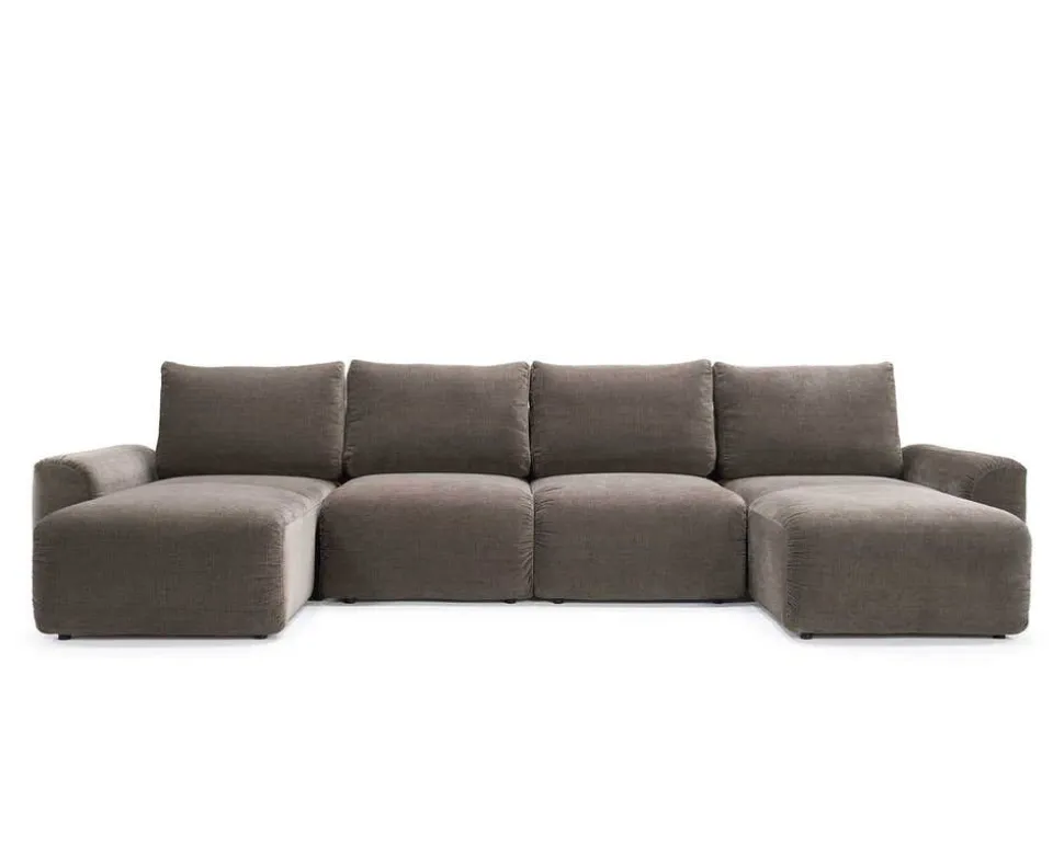 Norum Bäddsoffa U-Form | Chunky Armstöd | 411 Esina Cedar Brown