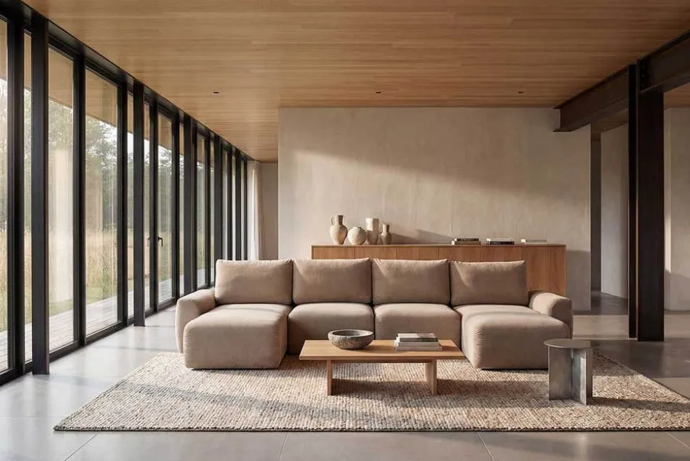 Norum Bäddsoffa U-Form | Chunky Armstöd | 417 Esina Mocha