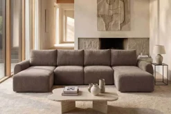 Norum Bäddsoffa U-Form | Curve Armstöd | 411 Esina Cedar Brown