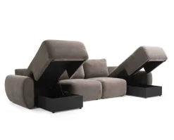 Norum Bäddsoffa U-Form | Curve Armstöd | 411 Esina Cedar Brown