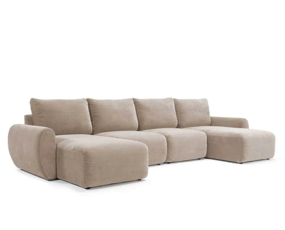 Norum Bäddsoffa U-Form | Curve Armstöd | 417 Esina Mocha