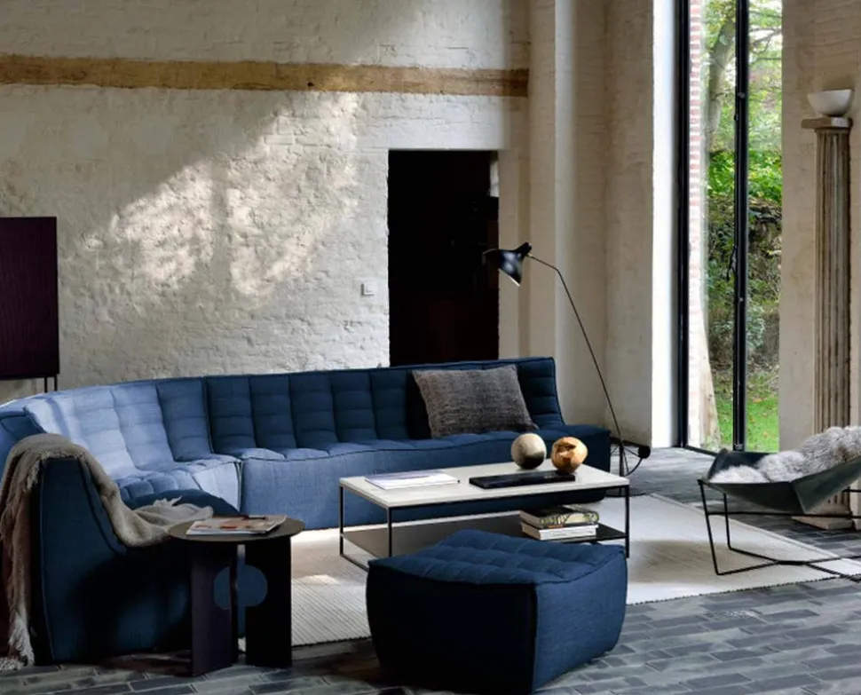 N701 Soffa 90° Runt Hörn | Tyg Blue
