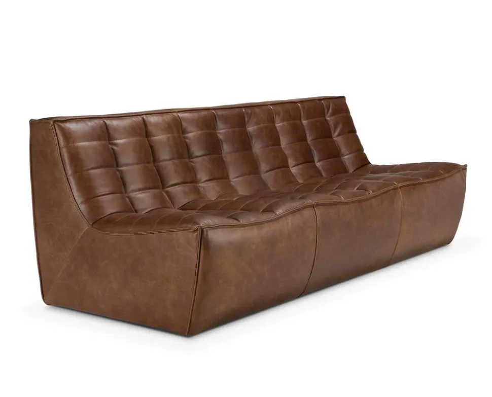 N701 Soffa 3-sits | Läder Chestnut
