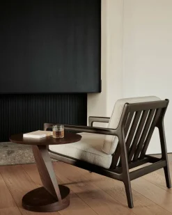 Oblic Sidobord | Brunbetsad Teak