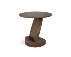 Oblic Sidobord | Brunbetsad Teak
