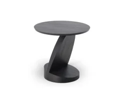 Oblic Sidobord | Svartbetsad Teak