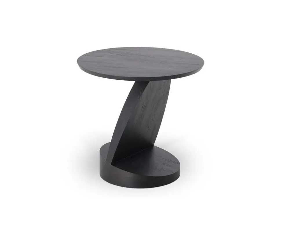 Oblic Sidobord | Svartbetsad Teak
