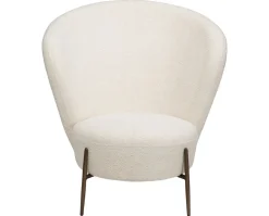 Orbit Loungestol | Dove RPES Bouclé | Antik mässing