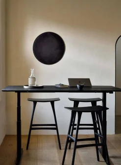 Osso Barpall Hög | Svartlackad Ek