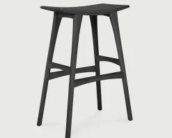 Osso Barpall Hög | Svartlackad Ek