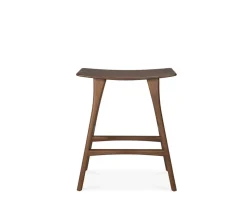 Osso Barpall Låg | Brunlackad Teak