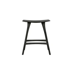 Osso Barpall Låg | Svartlackad Ek