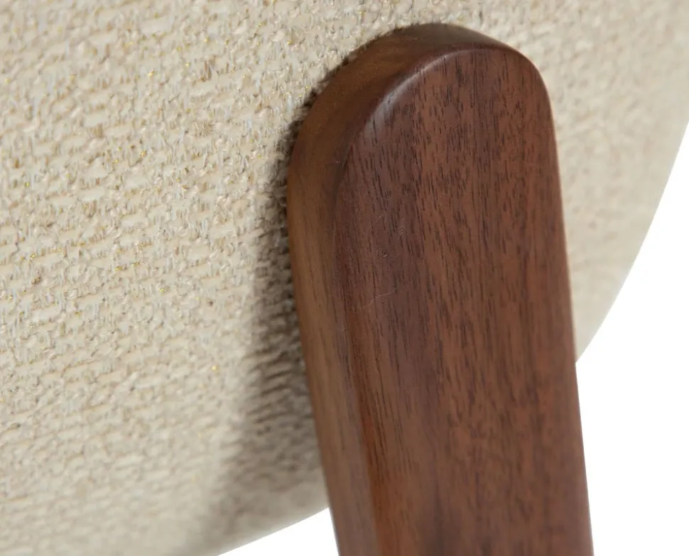 Paragon Stol | Frosted Almond Bouclé | Valnöt