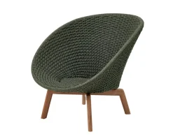 Peacock Loungefåtölj Teak | Dark Green Mix