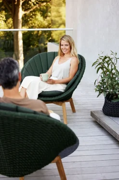 Peacock Loungefåtölj Teak | Dark Green Mix