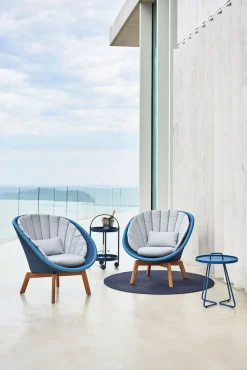 Peacock Loungefåtölj Teak | Midnight/Dusty Blue