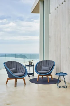 Peacock Loungefåtölj Teak | Midnight/Dusty Blue