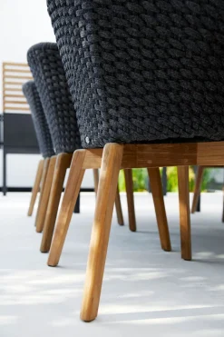 Peacock Stol | Teak | Dark Green Mix
